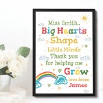 Personalised TEACHER Thank You Gift Framed Quote Print Gifts