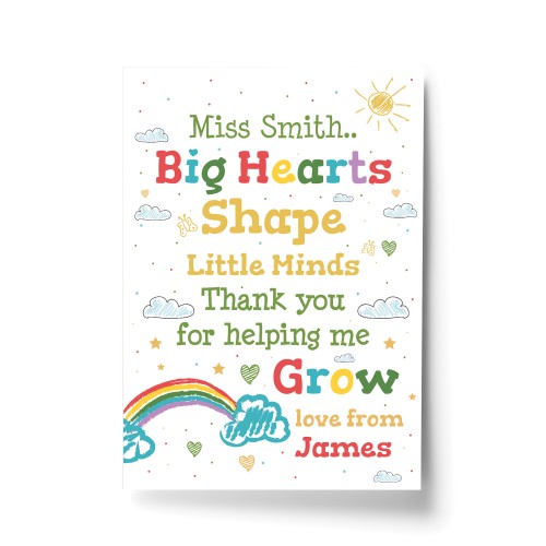 Thank You Gifts For Teacher Personalised Prints Leaving School