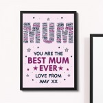 Personalised Mum Print Mum Birthday Gift From Daughter Son