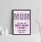 Personalised Mum Print Mum Birthday Gift From Daughter Son