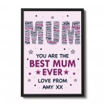 Personalised Mum Print Mum Birthday Gift From Daughter Son