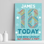 Personalised 18th Birthday Gift Girls 18th Birthday Gift For Boy