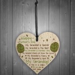 Fathers Day Gift For Grandad Wooden Heart Grandad Plaque