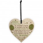 Fathers Day Gift For Grandad Wooden Heart Grandad Plaque