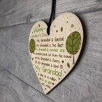 Fathers Day Gift For Grandad Wooden Heart Grandad Plaque