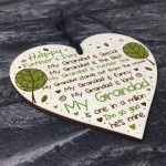 Fathers Day Gift For Grandad Wooden Heart Grandad Plaque