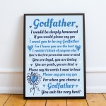 Godfather Photo Frame Godparent Gift Godmofather Asking Present