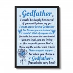 Godfather Photo Frame Godparent Gift Godmofather Asking Present