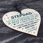 Step Dad Fathers Day Gifts for Best Step Dad Wooden Heart Gift 