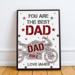 PERSONALISED Motorbike Biker Bike Print Fathers Day Gift for Dad