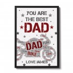 PERSONALISED Motorbike Biker Bike Print Fathers Day Gift for Dad