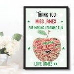 Personalised Teacher Gifts Framed Print Nursery Thank You Gifts