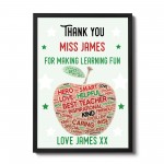 Personalised Teacher Gifts Framed Print Nursery Thank You Gifts