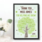 Thank You Teacher Gifts Personalised Framed Print Best Teacher