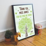 Thank You Teacher Gifts Personalised Framed Print Best Teacher