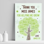 Thank You Teacher Gifts Personalised Print Best Teacher Leaving