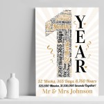 Personalised 1st Wedding Anniversary Gift For Husband Wife Print