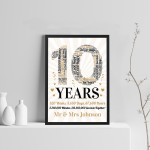 Personalised Word Art 10th Wedding Anniversary Gift For Husband 