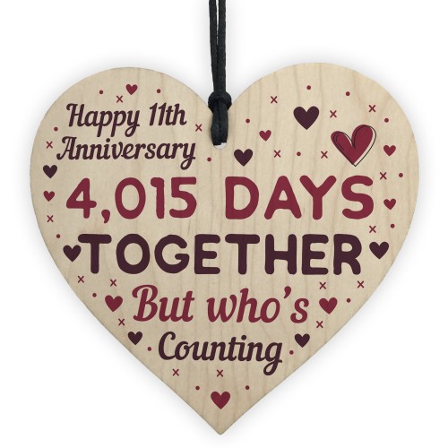 Handmade Wooden Heart Gift To Celebrate 11th Wedding Anniversary