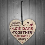 Handmade Wooden Heart Gift To Celebrate 11th Wedding Anniversary