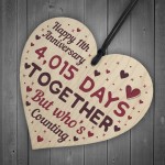 Handmade Wooden Heart Gift To Celebrate 11th Wedding Anniversary