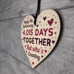 Handmade Wooden Heart Gift To Celebrate 11th Wedding Anniversary