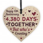 Handmade Wood Heart Gift To Celebrate 12th Wedding Anniversary