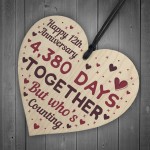 Handmade Wood Heart Gift To Celebrate 12th Wedding Anniversary