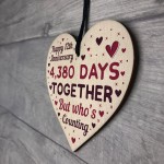 Handmade Wood Heart Gift To Celebrate 12th Wedding Anniversary