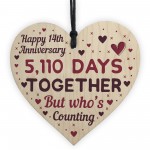 Handmade Wood Heart Gift To Celebrate 14th Wedding Anniversary