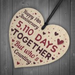 Handmade Wood Heart Gift To Celebrate 14th Wedding Anniversary