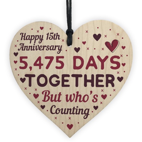 Handmade Wood Heart Gift To Celebrate 15th Wedding Anniversary