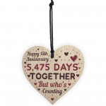 Handmade Wood Heart Gift To Celebrate 15th Wedding Anniversary