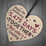 Handmade Wood Heart Gift To Celebrate 15th Wedding Anniversary