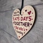 Handmade Wood Heart Gift To Celebrate 15th Wedding Anniversary