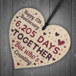 Handmade Wood Heart Gift To Celebrate 17th Wedding Anniversary
