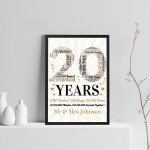 Personalised Word Art 20th Wedding Anniversary Gift For Husband