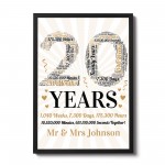 Personalised Word Art 20th Wedding Anniversary Gift For Husband