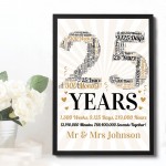 Personalised Word Art 25th Wedding Anniversary Gift Husband Wife