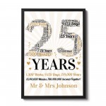 Personalised Word Art 25th Wedding Anniversary Gift Husband Wife