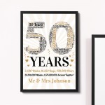 Personalised 50th Wedding Anniversary Gift For Husband Wife