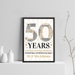 Personalised 50th Wedding Anniversary Gift For Husband Wife