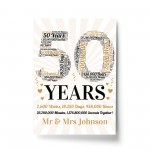 Personalised 50th Word Art 50th Wedding Anniversary Gift