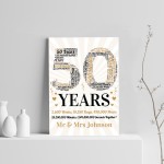 Personalised 50th Word Art 50th Wedding Anniversary Gift