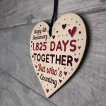 Handmade Wood Heart Gift To Celebrate 5th Wedding Anniversary