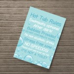 Hot Tub Signs Funny Print Hot Tub Rules Sign Garden Summer House