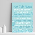 Hot Tub Signs Funny Print Hot Tub Rules Sign Garden Summer House