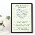 PERSONALISED Word Art Friendship Print For Best Friend Birthday 