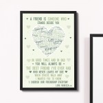 PERSONALISED Word Art Friendship Print For Best Friend Birthday 