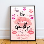 Kiss The Miss Goodbye Frame Personalised Print Bride To Be Gift